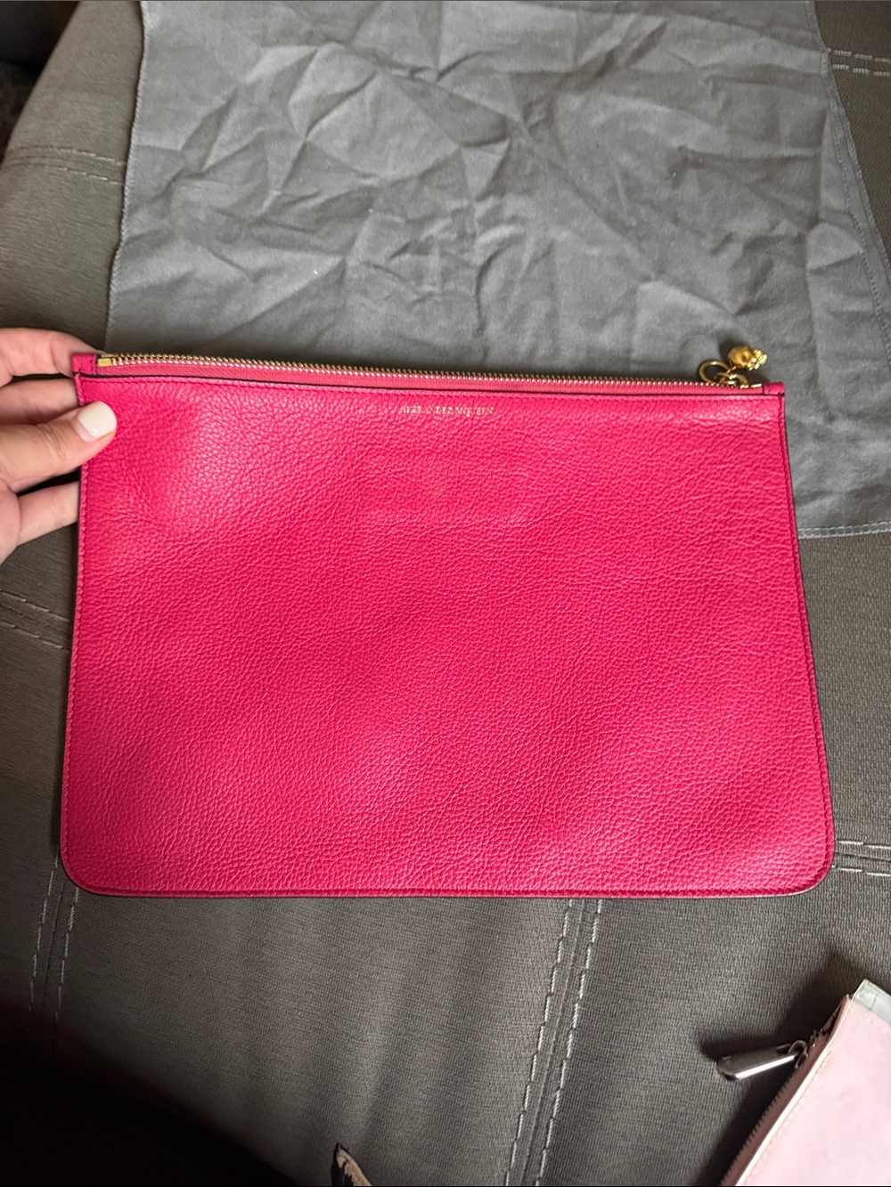 Alexander McQueen Leather Zip Pouch